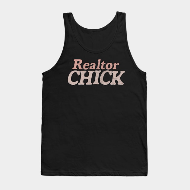 Realtor Chick // Retro Style Real Estate Typography Design Tank Top by DankFutura